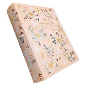 Pooch & Sweetheart STORAGE Box 13.5x10.5 Secret Book BUTTERFLIES Bible Verse New